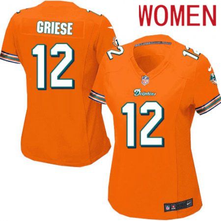 Women Miami Dolphins 12 Bob Griese Nike Orange Game NFL Jersey